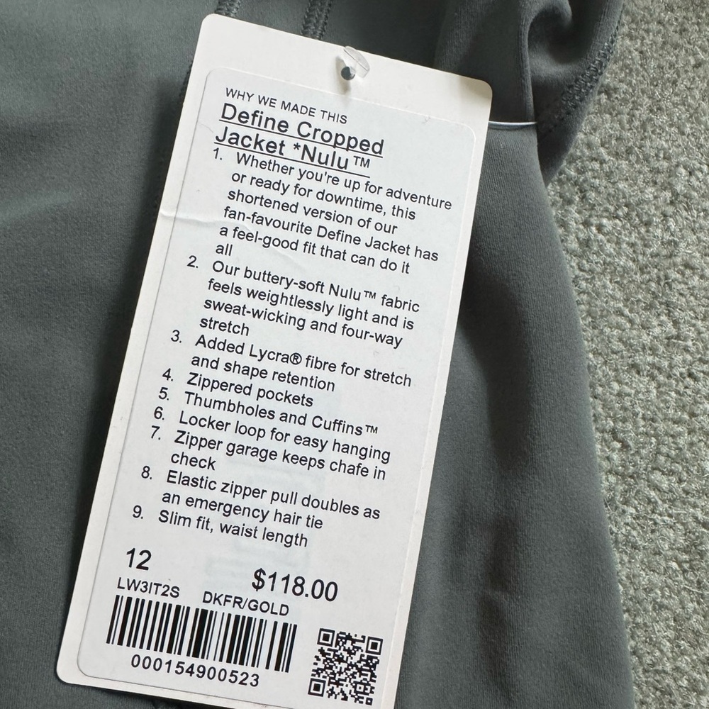 lululemon athletica Define Cropped Jacket in muted gray-green - Picture 2 of 2